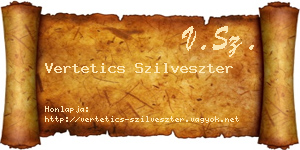Vertetics Szilveszter névjegykártya
