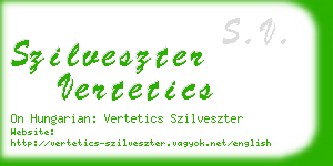 szilveszter vertetics business card